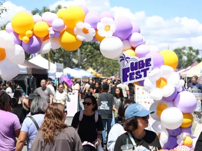 ubefest taking place on the cerritos center parking lot